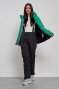Оптом Горнолыжный костюм женский зимний зеленого цвета 03350Z в Самаре, фото 13
