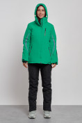 Оптом Горнолыжный костюм женский зимний зеленого цвета 03350Z в Сочи, фото 5
