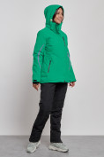 Оптом Горнолыжный костюм женский зимний зеленого цвета 03350Z в Перми, фото 7