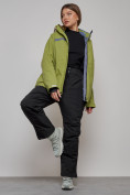 Оптом Горнолыжный костюм женский большого размера зимний цвета хаки 03382Kh в Перми, фото 10