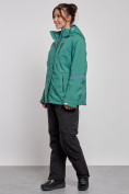Оптом Горнолыжный костюм женский большого размера зимний зеленого цвета 03382Z в Сочи, фото 2