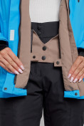 Оптом Горнолыжный костюм женский большого размера зимний синего цвета 03507S, фото 10