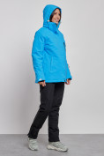 Оптом Горнолыжный костюм женский большого размера зимний синего цвета 03507S в Уфе, фото 3