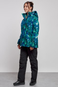 Оптом Горнолыжный костюм женский большого размера зимний синего цвета 03517S, фото 2