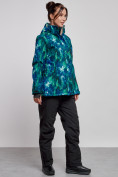 Оптом Горнолыжный костюм женский большого размера зимний синего цвета 03517S, фото 3