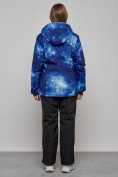 Оптом Горнолыжный костюм женский большого размера зимний темно-синего цвета 03517TS, фото 4