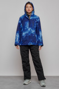 Оптом Горнолыжный костюм женский большого размера зимний темно-синего цвета 03517TS, фото 5