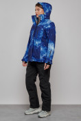 Оптом Горнолыжный костюм женский большого размера зимний темно-синего цвета 03517TS, фото 6