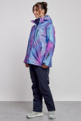Оптом Горнолыжный костюм женский большого размера зимний фиолетового цвета 03936F, фото 3