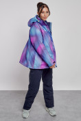 Оптом Горнолыжный костюм женский большого размера зимний фиолетового цвета 03936F, фото 6