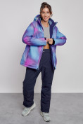Оптом Горнолыжный костюм женский большого размера зимний фиолетового цвета 03936F в Сочи, фото 7