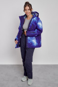Оптом Горнолыжный костюм женский большого размера зимний синего цвета 03936S, фото 7