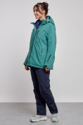 Оптом Горнолыжный костюм женский большого размера зимний зеленого цвета 03936Z в Уфе, фото 2
