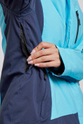 Оптом Горнолыжный костюм женский большого размера зимний голубого цвета 03960Gl в Казани, фото 7