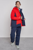 Оптом Горнолыжный костюм женский большого размера зимний красного цвета 03960Kr, фото 9