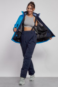 Оптом Горнолыжный костюм женский большого размера зимний синего цвета 03960S в Казани, фото 8