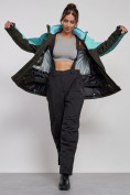 Оптом Горнолыжный костюм женский большого размера зимний бирюзового цвета 03963Br в Самаре, фото 11