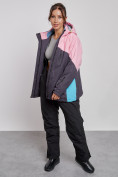 Оптом Горнолыжный костюм женский большого размера зимний розового цвета 03963R в Саратове, фото 10