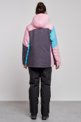 Оптом Горнолыжный костюм женский большого размера зимний розового цвета 03963R, фото 4