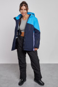 Оптом Горнолыжный костюм женский большого размера зимний синего цвета 03963S, фото 9
