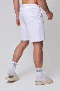 Оптом Летние шорты трикотажные мужские белого цвета 050620Bl в Сочи, фото 9