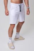 Оптом Летние шорты трикотажные мужские белого цвета 050620Bl в Перми, фото 10
