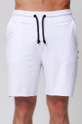Оптом Летние шорты трикотажные мужские белого цвета 050620Bl в Сочи, фото 11