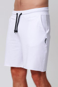Оптом Летние шорты трикотажные мужские белого цвета 050620Bl, фото 12