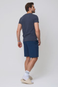 Оптом Летние шорты трикотажные мужские темно-синего цвета 050620TS, фото 6
