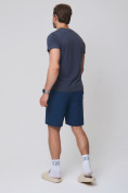 Оптом Летние шорты трикотажные мужские темно-синего цвета 050620TS, фото 7