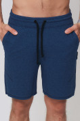 Оптом Летние шорты трикотажные мужские темно-синего цвета 050620TS в Сочи