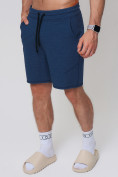 Оптом Летние шорты трикотажные мужские темно-синего цвета 050620TS в Сочи, фото 9