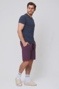 Оптом Летние шорты трикотажные мужские коричневого цвета 050620K в Перми, фото 3