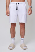 Оптом Летние шорты трикотажные мужские белого цвета 050620Bl в Перми, фото 7
