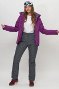 Оптом Горнолыжный костюм женский темно-фиолетового цвета 051895TF, фото 5