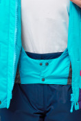 Оптом Горнолыжный костюм женский голубого цвета 051911Gl, фото 14