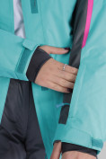 Оптом Горнолыжная куртка женская бирюзового цвета 052001Br в Екатеринбурге, фото 13
