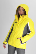 Оптом Горнолыжная куртка женская желтого цвета 052001J, фото 10
