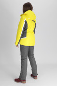 Оптом Горнолыжная куртка женская желтого цвета 052001J, фото 4