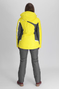 Оптом Горнолыжная куртка женская желтого цвета 052001J, фото 5