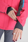 Оптом Горнолыжная куртка женская розового цвета 052001R, фото 11