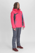 Оптом Горнолыжная куртка женская розового цвета 052001R, фото 3