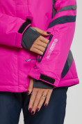Оптом Горнолыжная костюм женский большого размера розового цвета 052012R в Казани, фото 12