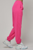 Оптом Джоггеры спортивные трикотажные женские розового цвета 053R, фото 15
