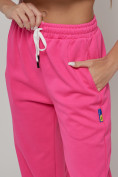 Оптом Джоггеры спортивные трикотажные женские розового цвета 053R, фото 16