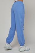 Оптом Джоггеры спортивные трикотажные женские синего цвета 053S, фото 13