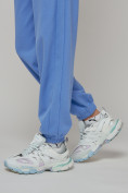 Оптом Джоггеры спортивные трикотажные женские синего цвета 053S, фото 15