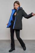 Оптом Горнолыжная куртка женская зимняя черного цвета 05Ch в Казани, фото 18