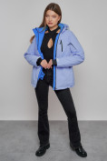 Оптом Горнолыжная куртка женская зимняя фиолетового цвета 05F в Казани, фото 12