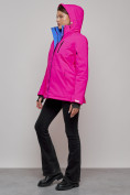 Оптом Горнолыжная куртка женская зимняя розового цвета 05R в Казани, фото 14